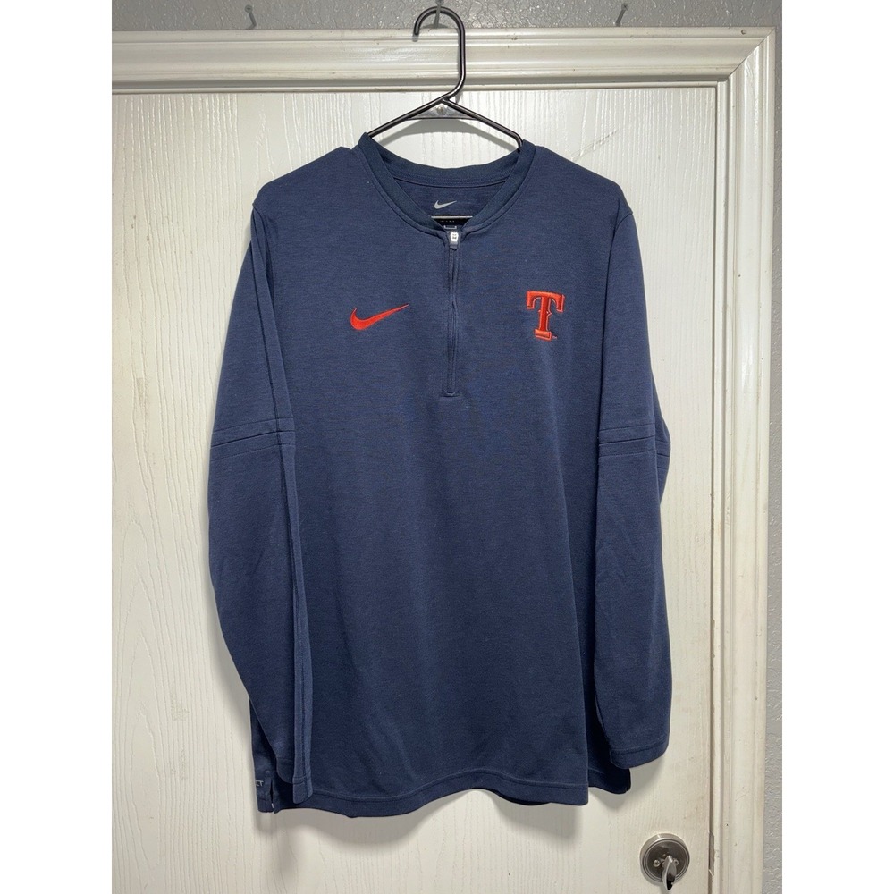 Nike Texas Rangers Baseball Dri-Fit 1/4 Zip Pullover‎ Men's Large Blue